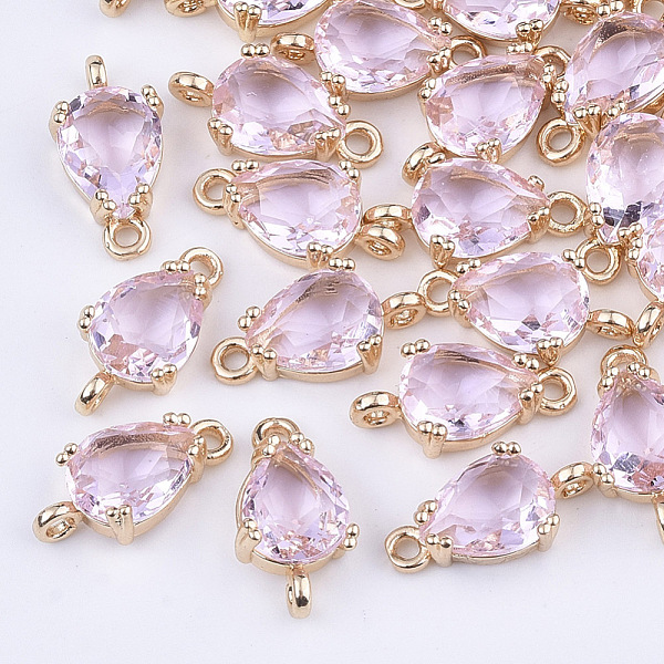 PandaHall Transparent Glass Links connectors, with Brass Findings, Faceted, Teardrop, Light Gold, Pearl Pink, 13x7x3.5mm, Hole: 1.2mm Glass...
PandaHall Transparent Glass Links connectors, with Brass Findings, Faceted, Teardrop, Light Gold, Pearl Pink, 13x7x3.5mm, Hole: 1.2mm Glass...