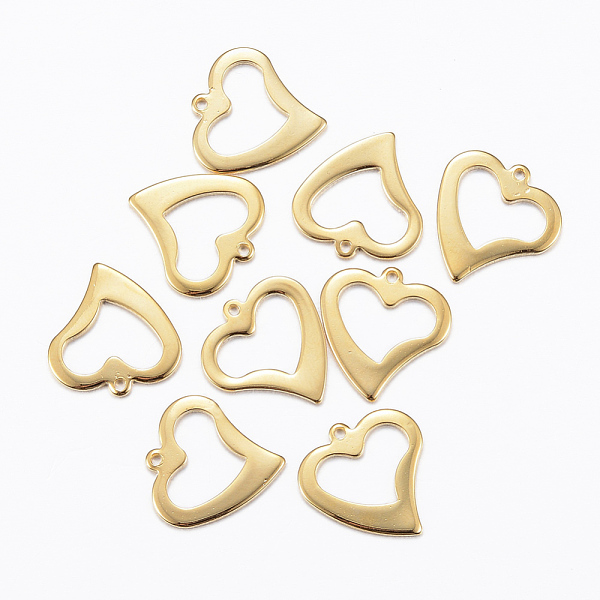 PandaHall 201 Stainless Steel Open Heart Charms, Cut-Out, Hollow, Golden, 15.5x15x1mm, Hole: 1mm 201 Stainless Steel Heart
PandaHall 201 Stainless Steel Open Heart Charms, Cut-Out, Hollow, Golden, 15.5x15x1mm, Hole: 1mm 201 Stainless Steel Heart