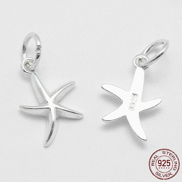 PandaHall 925 Sterling Silver Pendants, Starfish/Sea Stars, with 925 Stamp, Silver, 15x9.5x2mm, Hole: 4mm Sterling Silver Starfish
PandaHall 925 Sterling Silver Pendants, Starfish/Sea Stars, with 925 Stamp, Silver, 15x9.5x2mm, Hole: 4mm Sterling Silver Starfish
