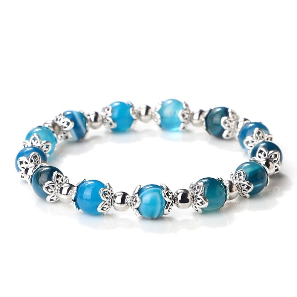 PandaHall Natural Banded Agate Dyed Round Beaded Stretch Bracelets for Women Banded Agate Round
PandaHall Natural Banded Agate Dyed Round Beaded Stretch Bracelets for Women Banded Agate Round