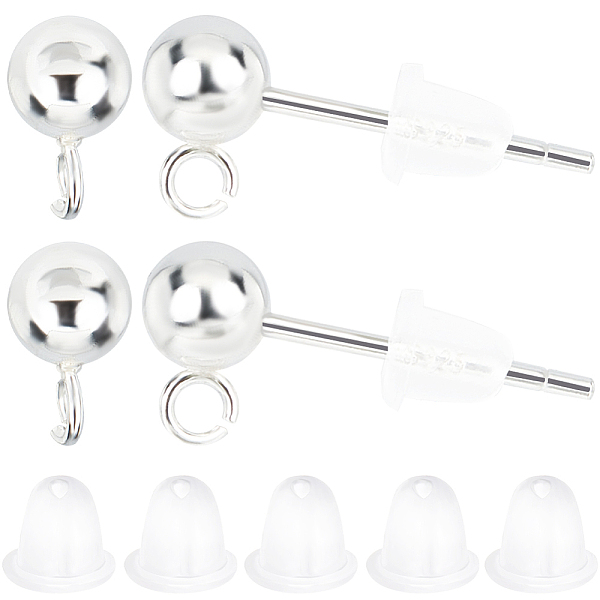 PandaHall Beebeecraft 5 Pairs 925 Sterling Silver Round Ball Stud Earring Findings, Earring Posts with Vertical Loops, 925 Stamp, 10Pcs...
PandaHall Beebeecraft 5 Pairs 925 Sterling Silver Round Ball Stud Earring Findings, Earring Posts with Vertical Loops, 925 Stamp, 10Pcs...