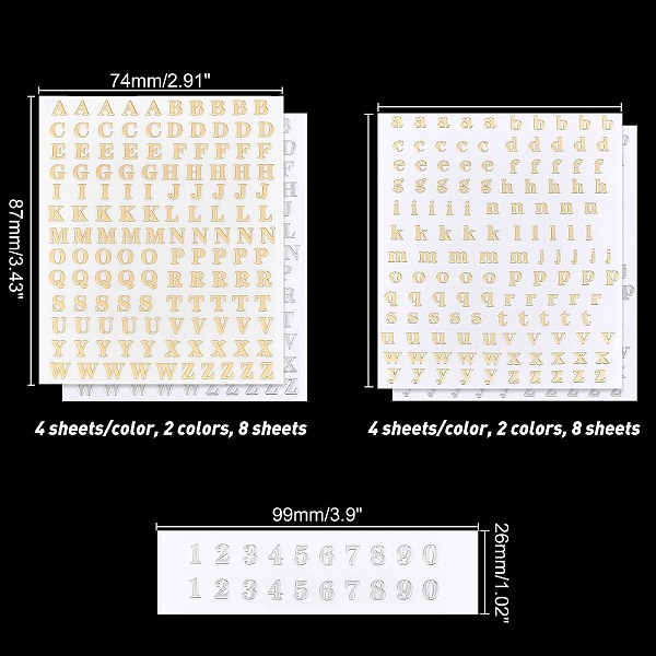 PandaHall CHGCRAFT 24 Sheets 3 Style Cupronickel Stickers, Metal Decals, Latter A~Z & Number 0~9, Mixed Color, 8.7x7.4x0.03cm Alloy Mixed..., Multicolor
PandaHall CHGCRAFT 24 Sheets 3 Style Cupronickel Stickers, Metal Decals, Latter A~Z & Number 0~9, Mixed Color, 8.7x7.4x0.03cm Alloy Mixed..., Multicolor
