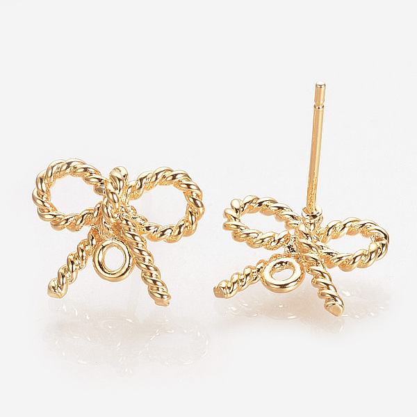 PandaHall Brass Ear Stud Findings, with Loop, Nickel Free, Real 18K Gold Plated, Bowknot, 13x10mm, Hole: 1.5mm, pin: 0.5mm Brass Bowknot
PandaHall Brass Ear Stud Findings, with Loop, Nickel Free, Real 18K Gold Plated, Bowknot, 13x10mm, Hole: 1.5mm, pin: 0.5mm Brass Bowknot