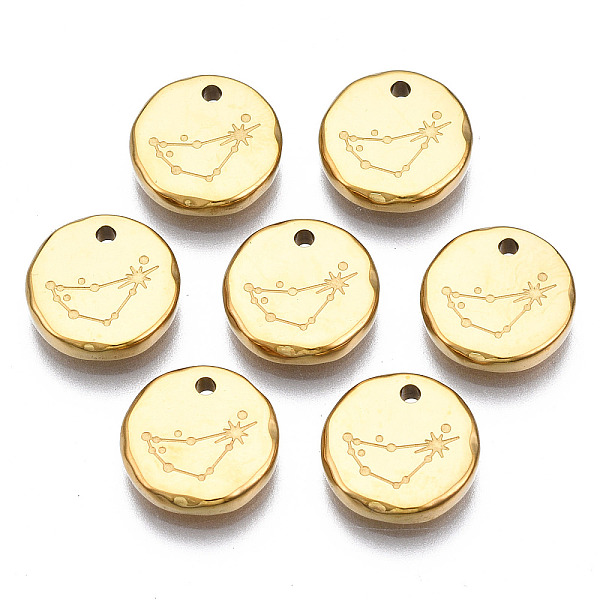 PandaHall 316 Surgical Stainless Steel Charms, Flat Round with Constellation, Real 14K Gold Plated, Capricorn, 10x2mm, Hole: 1mm 316...
PandaHall 316 Surgical Stainless Steel Charms, Flat Round with Constellation, Real 14K Gold Plated, Capricorn, 10x2mm, Hole: 1mm 316...