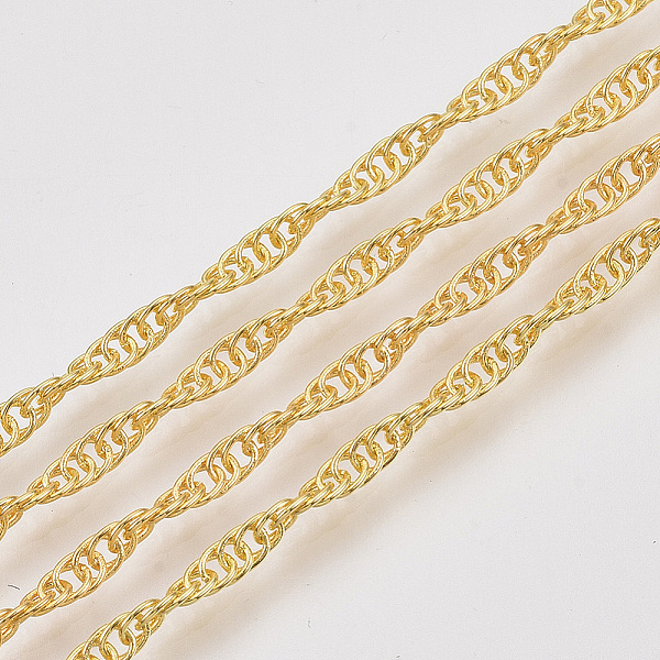 PandaHall Soldered Brass Covered Iron Singapore Chains, Water Wave Chains, with Spool, Golden, 2x1x0.2mm, about 328.08 Feet(100m)/roll Iron
PandaHall Soldered Brass Covered Iron Singapore Chains, Water Wave Chains, with Spool, Golden, 2x1x0.2mm, about 328.08 Feet(100m)/roll Iron