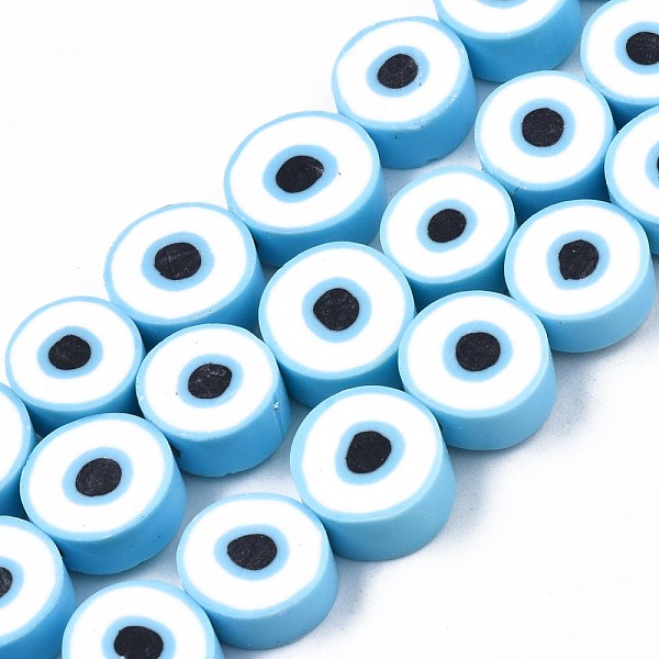 PandaHall Handmade Polymer Clay Beads Strands, Flat Round with Evil Eye, Light Blue, 8~11x4mm, Hole: 1.2mm, about 40pcs/strand, 13.98 inch~...
PandaHall Handmade Polymer Clay Beads Strands, Flat Round with Evil Eye, Light Blue, 8~11x4mm, Hole: 1.2mm, about 40pcs/strand, 13.98 inch~...