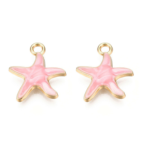 PandaHall Alloy Pendants, with Enamel, Starfish, Light Gold, Pink, 20x18x3mm, Hole: 2.5mm Alloy+Enamel Starfish Pink
PandaHall Alloy Pendants, with Enamel, Starfish, Light Gold, Pink, 20x18x3mm, Hole: 2.5mm Alloy+Enamel Starfish Pink