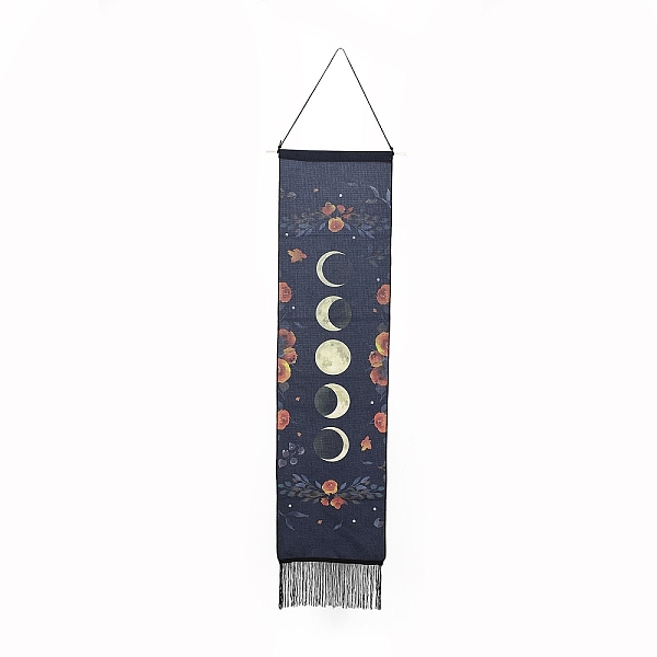 PandaHall Rectangle Linen Tapestry, Wall Decoration, with Wood Bar, PP Cord, Iron Finding, Moon Phase Pattern, 1600mm Linen Moon Black
PandaHall Rectangle Linen Tapestry, Wall Decoration, with Wood Bar, PP Cord, Iron Finding, Moon Phase Pattern, 1600mm Linen Moon Black