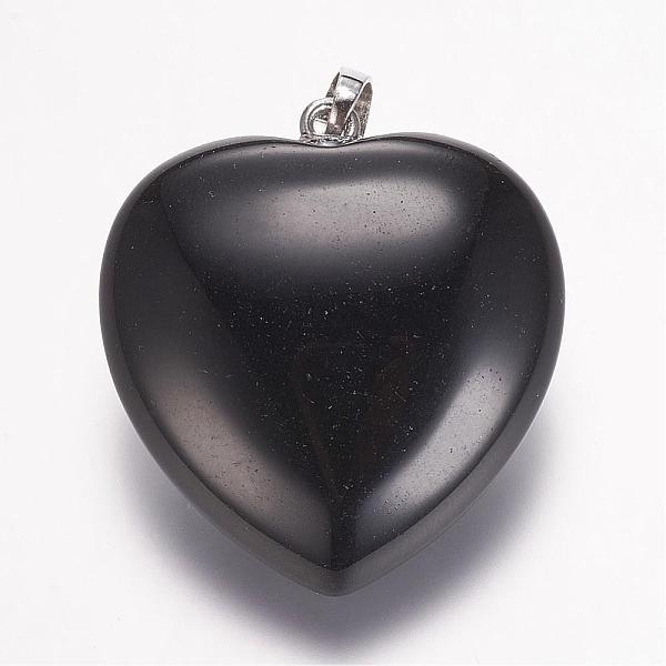 PandaHall Natural Black stone Gemstone Pendants, Heart, Platinum, 32.5~34x30x12mm, Hole: 5x8mm Black Stone Heart
PandaHall Natural Black stone Gemstone Pendants, Heart, Platinum, 32.5~34x30x12mm, Hole: 5x8mm Black Stone Heart
