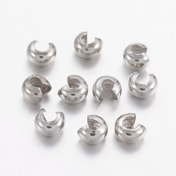 PandaHall Brass Crimp Beads Covers, Nickel Free, Platinum Color, Size: About 5mm In Diameter, Hole: 1.5~1.8mm Brass
PandaHall Brass Crimp Beads Covers, Nickel Free, Platinum Color, Size: About 5mm In Diameter, Hole: 1.5~1.8mm Brass