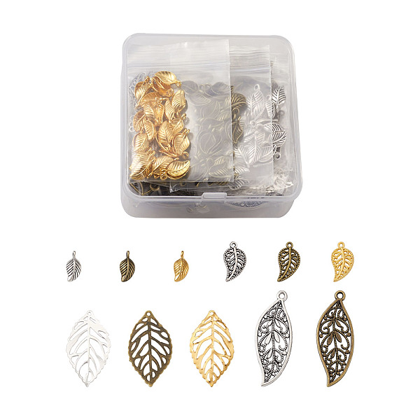 PandaHall Alloy Pendant with Iron Pendants, Leaf, Mixed Color, 14~34x7~20x0.3~2.5mm, Hole: 1~2mm, 290pcs/box Alloy Leaf
PandaHall Alloy Pendant with Iron Pendants, Leaf, Mixed Color, 14~34x7~20x0.3~2.5mm, Hole: 1~2mm, 290pcs/box Alloy Leaf