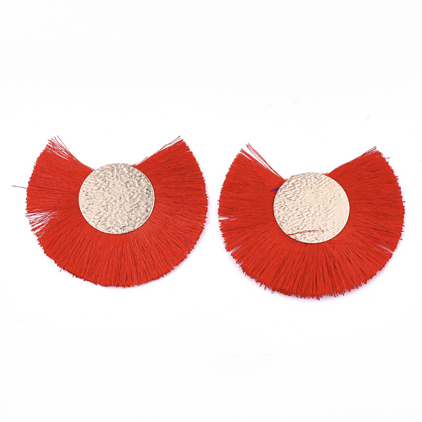 PandaHall Polyester Tassel Big Pendant Decorations, with Iron Findings, Fan, Light Gold, Red, 55~65x70~80x2.5mm, Hole: 1mm Polyester Red
PandaHall Polyester Tassel Big Pendant Decorations, with Iron Findings, Fan, Light Gold, Red, 55~65x70~80x2.5mm, Hole: 1mm Polyester Red