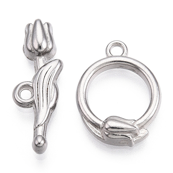 PandaHall 304 Stainless Steel Toggle Clasps, Flower, Stainless Steel Color, Flower Ring: 17.5x13x3.5mm, Hole: 1.6mm, Bar: 22x8x4mm, Hole...
PandaHall 304 Stainless Steel Toggle Clasps, Flower, Stainless Steel Color, Flower Ring: 17.5x13x3.5mm, Hole: 1.6mm, Bar: 22x8x4mm, Hole...