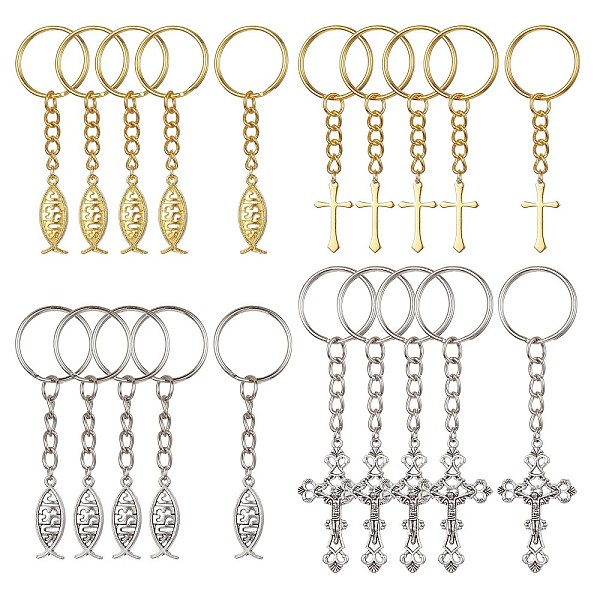PandaHall Brass & Tibetan Style Alloy Keychain, with Iron Split Key Rings, Cross/Jesus Fish Charms, Antique Silver & Antique Golden, 7.4cm...
PandaHall Brass & Tibetan Style Alloy Keychain, with Iron Split Key Rings, Cross/Jesus Fish Charms, Antique Silver & Antique Golden, 7.4cm...