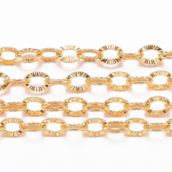 PandaHall Ion Plating(IP) 304 Stainless Steel Textured Cable Chains, Soldered, with Spool, Knurling, Golden, 3.5x2.5x0.4mm, about 32.8 Feet...
PandaHall Ion Plating(IP) 304 Stainless Steel Textured Cable Chains, Soldered, with Spool, Knurling, Golden, 3.5x2.5x0.4mm, about 32.8 Feet...