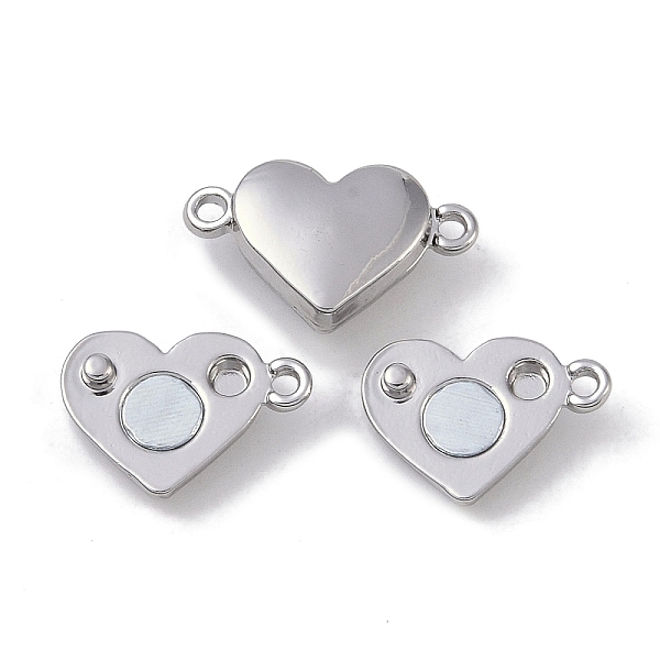 PandaHall Brass Magnetic Clasps, Heart, Platinum, 11x18.5x5mm, Hole: 1.2mm Brass Heart
PandaHall Brass Magnetic Clasps, Heart, Platinum, 11x18.5x5mm, Hole: 1.2mm Brass Heart