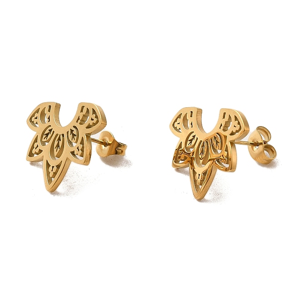 PandaHall 304 Stainless Steel Stud Earrings, Lotus flower, Golden, 15x22mm 304 Stainless Steel Flower
PandaHall 304 Stainless Steel Stud Earrings, Lotus flower, Golden, 15x22mm 304 Stainless Steel Flower