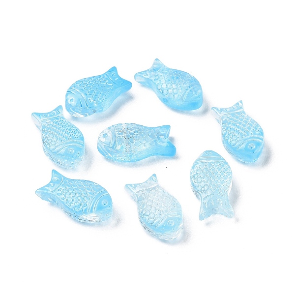 PandaHall Transparent Spray Painted Glass Beads, Fish, Light Sky Blue, 15x8x5mm, Hole: 1mm Glass Fish
PandaHall Transparent Spray Painted Glass Beads, Fish, Light Sky Blue, 15x8x5mm, Hole: 1mm Glass Fish