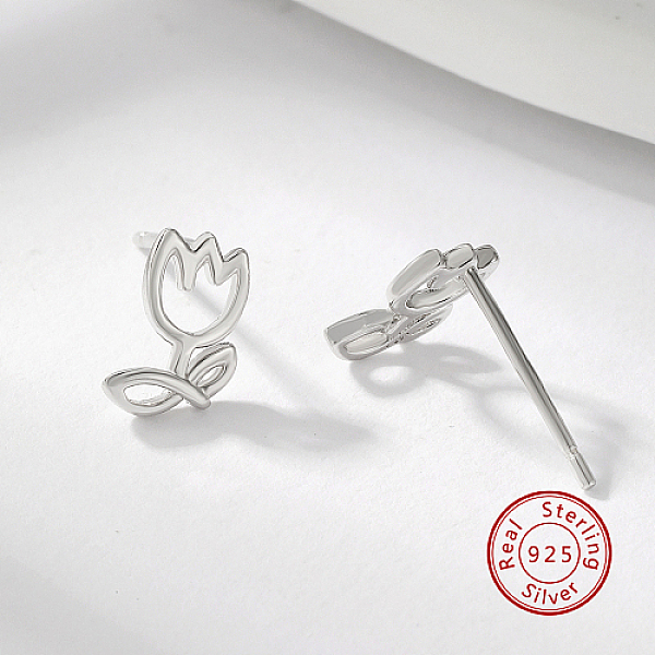 PandaHall Sterling Silver Stud Earrings, Tulip Flower Earrings for Women, Silver, 8x5mm Sterling Silver Flower
PandaHall Sterling Silver Stud Earrings, Tulip Flower Earrings for Women, Silver, 8x5mm Sterling Silver Flower