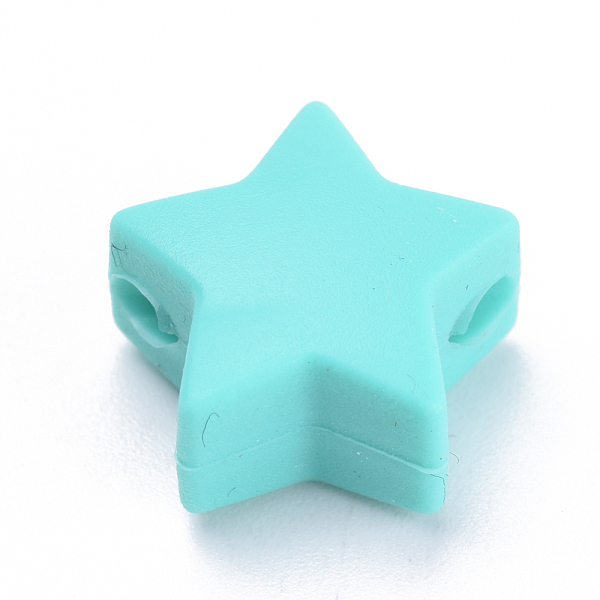 PandaHall Food Grade Eco-Friendly Silicone Beads, Chewing Beads For Teethers, DIY Nursing Necklaces Making, Star, Cyan, 14x13.5x8mm, Hole...
PandaHall Food Grade Eco-Friendly Silicone Beads, Chewing Beads For Teethers, DIY Nursing Necklaces Making, Star, Cyan, 14x13.5x8mm, Hole...