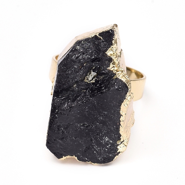 PandaHall Edge Plated Natural Black Tourmaline Adjustable Finger Rings, with Brass Findings, Nuggets, Golden, Size 9, 19mm Tourmaline
PandaHall Edge Plated Natural Black Tourmaline Adjustable Finger Rings, with Brass Findings, Nuggets, Golden, Size 9, 19mm Tourmaline