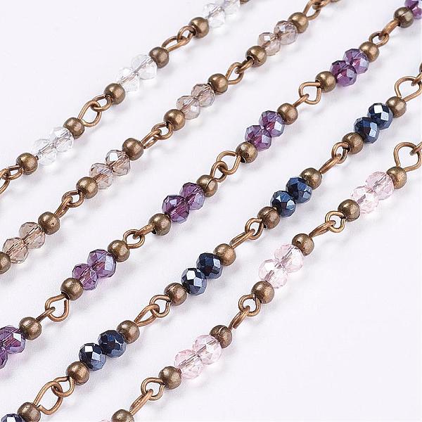 PandaHall Handmade Glass Beaded Chains, Unwelded, with Iron and Brass Finding, Rondelle, Faceted, Mixed Color, 39.37 inch, 1m/strand..., Multicolor
PandaHall Handmade Glass Beaded Chains, Unwelded, with Iron and Brass Finding, Rondelle, Faceted, Mixed Color, 39.37 inch, 1m/strand..., Multicolor