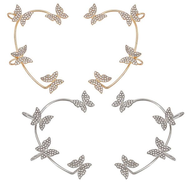 PandaHall SUNNYCLUE 4Pcs 4 Style Crystal Rhinestone Butterfly Climber Wrap Around Cuff Earrings, Non-Piercing Brass Jewelry for Women...
PandaHall SUNNYCLUE 4Pcs 4 Style Crystal Rhinestone Butterfly Climber Wrap Around Cuff Earrings, Non-Piercing Brass Jewelry for Women...