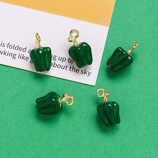 PandaHall Alloy Enamel Pendants, Golden, Bell Pepper Charm, Dark Green, 18x10mm Alloy+Enamel Fruit
PandaHall Alloy Enamel Pendants, Golden, Bell Pepper Charm, Dark Green, 18x10mm Alloy+Enamel Fruit