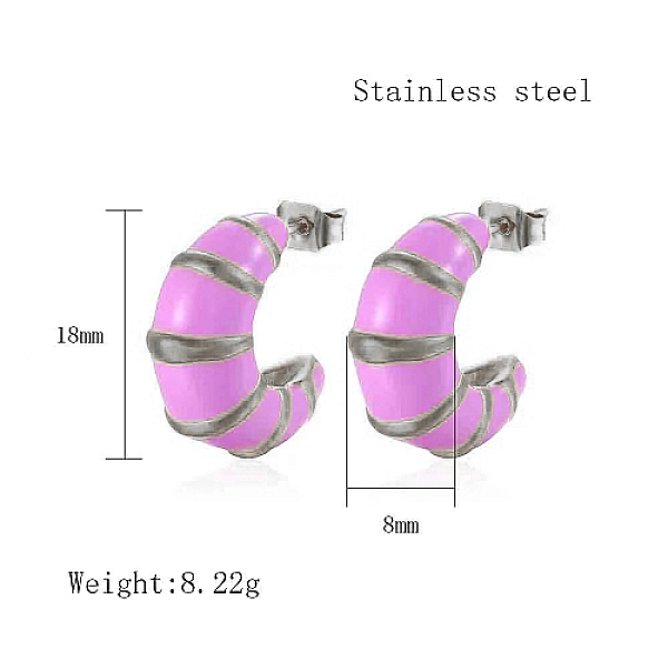 PandaHall 304 Stainless Steel Enamel Stud Earrings for Women, Horn, Stainless Steel Color, 18x8mm Stainless Steel Horn
PandaHall 304 Stainless Steel Enamel Stud Earrings for Women, Horn, Stainless Steel Color, 18x8mm Stainless Steel Horn