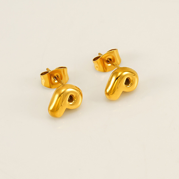PandaHall Chunk Letter 304 Stainless Steel Stud Earrings for Women, Real 18K Gold Plated, Letter P, 7.5~8.5x5~10.5mm 304 Stainless Steel...
PandaHall Chunk Letter 304 Stainless Steel Stud Earrings for Women, Real 18K Gold Plated, Letter P, 7.5~8.5x5~10.5mm 304 Stainless Steel...