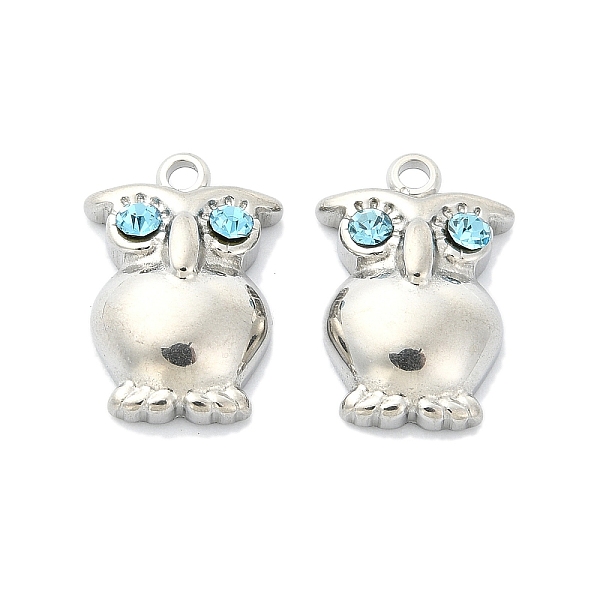 PandaHall 304 Stainless Steel Pendants, with Rhinestone, Owl Charms, Stainless Steel Color, 15.5x10.5x4mm, Hole: 1.6mm Stainless..., Cyan
PandaHall 304 Stainless Steel Pendants, with Rhinestone, Owl Charms, Stainless Steel Color, 15.5x10.5x4mm, Hole: 1.6mm Stainless..., Cyan