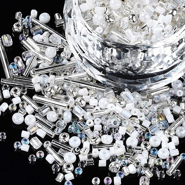 PandaHall Glass Seed Beads, Mixed Style, Mixed Shapes, Creamy White, 1~7x2~4mm, Hole: 0.7~1mm, about 450g/pound Glass Mixed Shapes
PandaHall Glass Seed Beads, Mixed Style, Mixed Shapes, Creamy White, 1~7x2~4mm, Hole: 0.7~1mm, about 450g/pound Glass Mixed Shapes