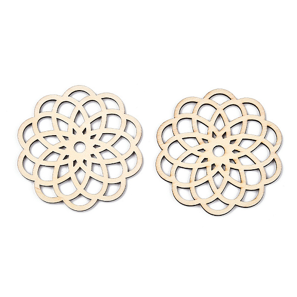 PandaHall Unfinished Natural Poplar Wood Filigree Joiners Links, Laser Cut Wood Shapes, Flower, Antique White, 77x80x2.5mm, Hole: 7mm Wood...
PandaHall Unfinished Natural Poplar Wood Filigree Joiners Links, Laser Cut Wood Shapes, Flower, Antique White, 77x80x2.5mm, Hole: 7mm Wood...