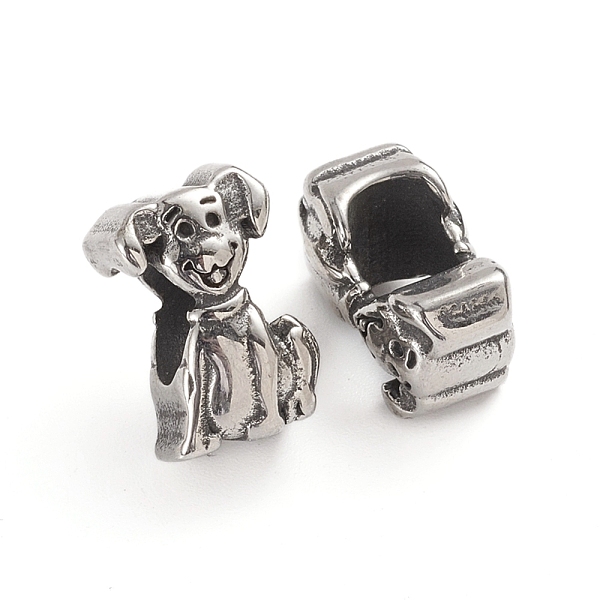 PandaHall 304 Stainless Steel European Beads, Large Hole Beads, Dog, Antique Silver, 12.5x8x7.5mm, Hole: 5.2x4.8mm 304 Stainless Steel Dog
PandaHall 304 Stainless Steel European Beads, Large Hole Beads, Dog, Antique Silver, 12.5x8x7.5mm, Hole: 5.2x4.8mm 304 Stainless Steel Dog