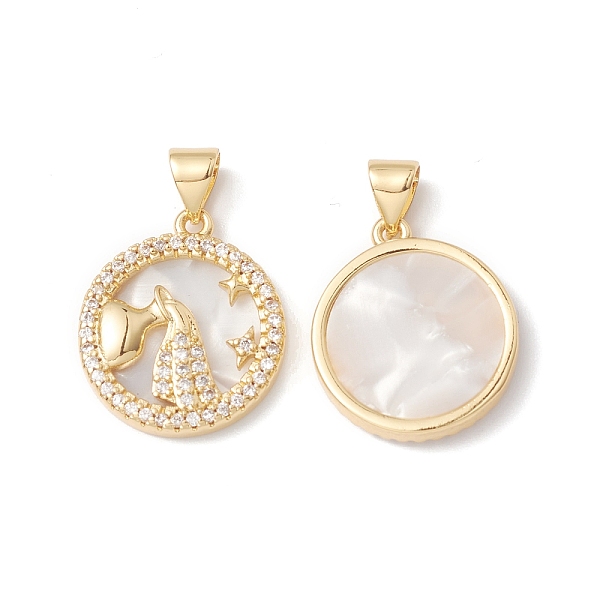 PandaHall Rack Plating Brass Shell Pendants, with Cubic Zirconia & Natural Shell, Flat Round with Constellation Charms, Cadmium Free & Lead...
PandaHall Rack Plating Brass Shell Pendants, with Cubic Zirconia & Natural Shell, Flat Round with Constellation Charms, Cadmium Free & Lead...