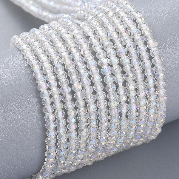 PandaHall Electroplate Glass Beads Strands, AB Color Plated, Faceted, Rondelle, Clear AB, 2x1.5mm, Hole: 0.6mm, about 235~247pcs/Strand..., White
PandaHall Electroplate Glass Beads Strands, AB Color Plated, Faceted, Rondelle, Clear AB, 2x1.5mm, Hole: 0.6mm, about 235~247pcs/Strand..., White