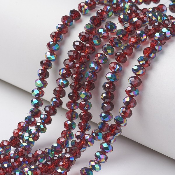 PandaHall Electroplate Transparent Glass Beads Strands, Half Multi-color Plated, Faceted, Rondelle, Dark Red, 6x5mm, Hole: 1mm, about...
PandaHall Electroplate Transparent Glass Beads Strands, Half Multi-color Plated, Faceted, Rondelle, Dark Red, 6x5mm, Hole: 1mm, about...