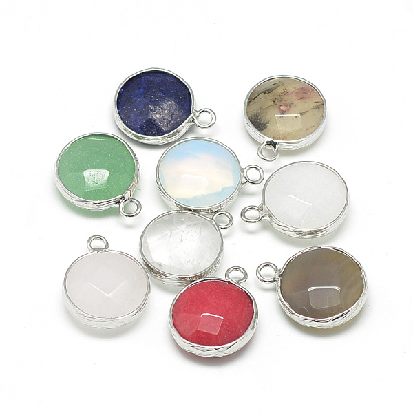 PandaHall Natural & Synthetic Mixed Stone Pendants, with Brass Findings, Faceted, Flat Round, Platinum, Mixed Color, 19~21x15~16x6~7mm, Hole..., Multicolor
PandaHall Natural & Synthetic Mixed Stone Pendants, with Brass Findings, Faceted, Flat Round, Platinum, Mixed Color, 19~21x15~16x6~7mm, Hole..., Multicolor