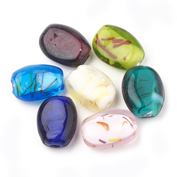 PandaHall Handmade Lampwork Beads, Oval, Mixed Color, 30.5x22~23x12~13mm, Hole: 2mm Lampwork Oval Multicolor
PandaHall Handmade Lampwork Beads, Oval, Mixed Color, 30.5x22~23x12~13mm, Hole: 2mm Lampwork Oval Multicolor