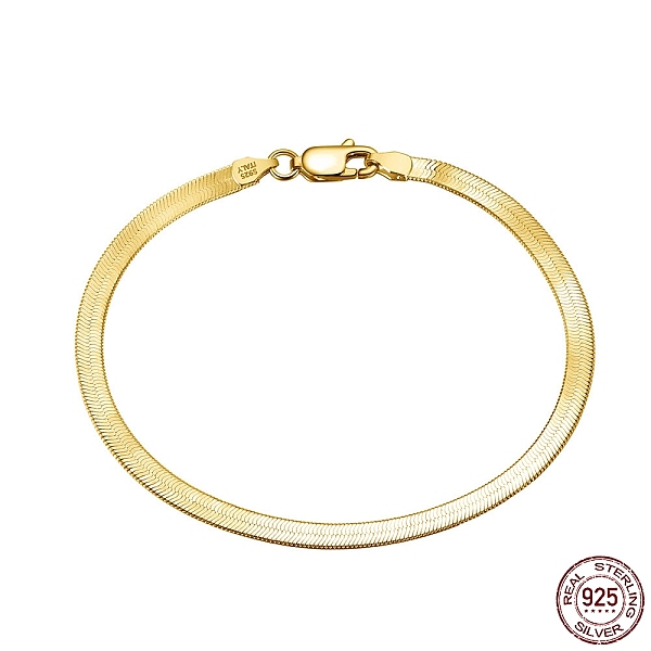 PandaHall 3mm 925 Sterling Silver Herringbone Chain Bracelets, with S925 Stamp, Golden, 7-1/2 inch(19cm) Sterling Silver
PandaHall 3mm 925 Sterling Silver Herringbone Chain Bracelets, with S925 Stamp, Golden, 7-1/2 inch(19cm) Sterling Silver