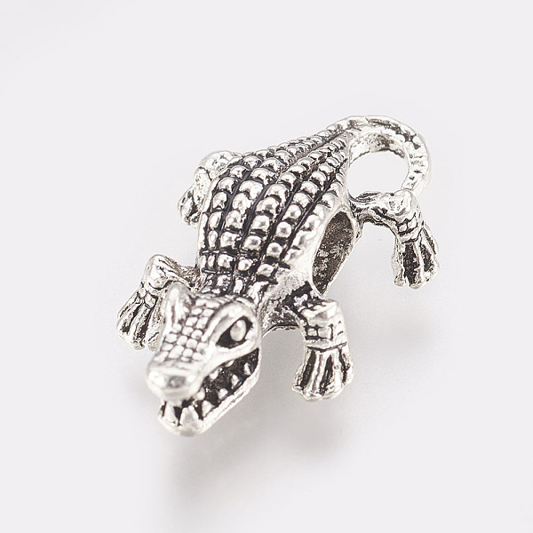 PandaHall 50Pcs Alloy European Beads, Large Hole Beads, Crocodile/Alligator, Antique Silver, 24x15x8mm, Hole: 5mm Alloy Other Animal
PandaHall 50Pcs Alloy European Beads, Large Hole Beads, Crocodile/Alligator, Antique Silver, 24x15x8mm, Hole: 5mm Alloy Other Animal