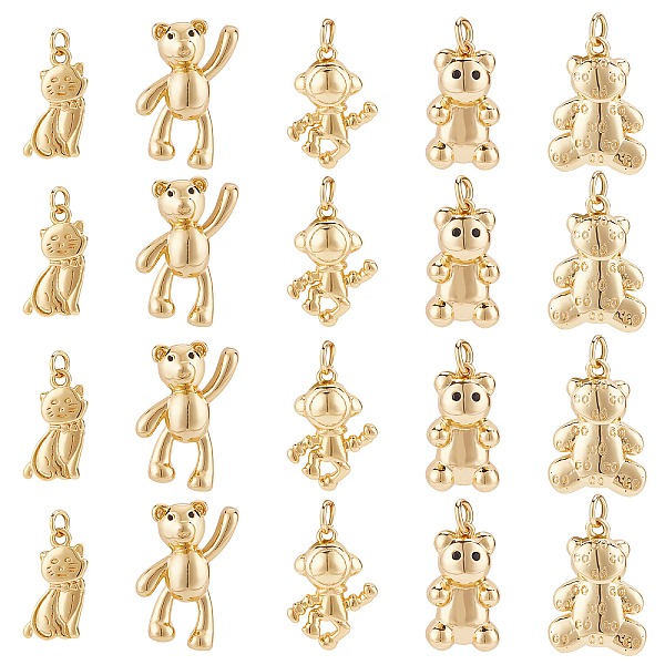 PandaHall BENECREAT 20Pcs 5 Style Brass Pendants, Long-Lasting Plated, with Jump Ring, Bear & Cat & Astronaut, Real 18K Gold Plated...
PandaHall BENECREAT 20Pcs 5 Style Brass Pendants, Long-Lasting Plated, with Jump Ring, Bear & Cat & Astronaut, Real 18K Gold Plated...
