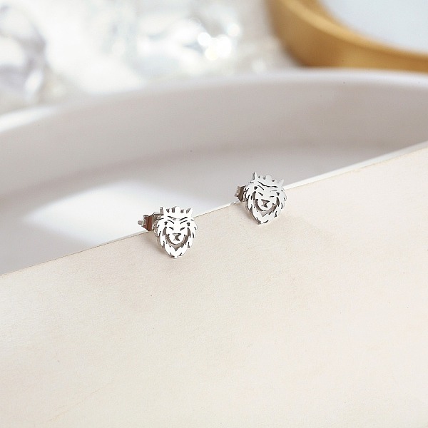 PandaHall 304 Stainless Steel Stud Earrings for Women, Lion Head, Stainless Steel Color, 8x7mm Stainless Steel Lion
PandaHall 304 Stainless Steel Stud Earrings for Women, Lion Head, Stainless Steel Color, 8x7mm Stainless Steel Lion