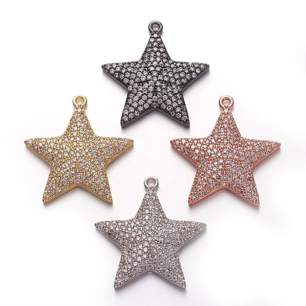 PandaHall Brass Micro Pave Cubic Zirconia Pendants, Star, Clear, Mixed Color, 24x22.5x3.5mm, Hole: 1.2mm Brass+Cubic Zirconia Star Clear
PandaHall Brass Micro Pave Cubic Zirconia Pendants, Star, Clear, Mixed Color, 24x22.5x3.5mm, Hole: 1.2mm Brass+Cubic Zirconia Star Clear