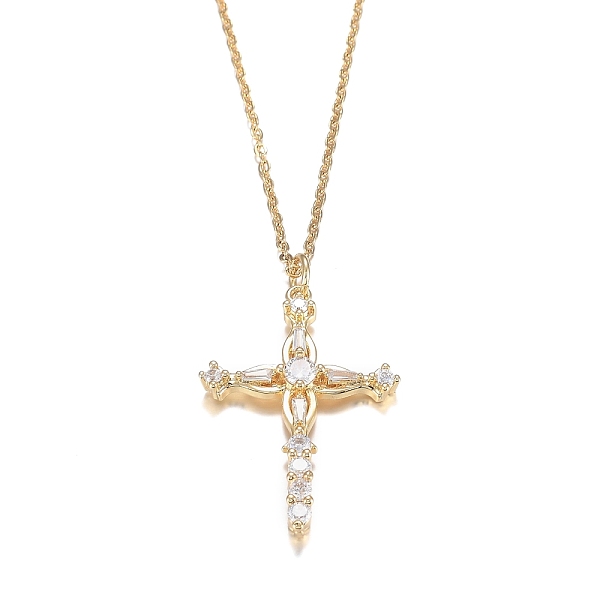 PandaHall Brass Micro Pave Clear Cubic Zirconia Pendant Necklaces, with 304 Stainless Steel Cable Chains, Cross, Golden, 17.91 inch(45.5cm)...
PandaHall Brass Micro Pave Clear Cubic Zirconia Pendant Necklaces, with 304 Stainless Steel Cable Chains, Cross, Golden, 17.91 inch(45.5cm)...