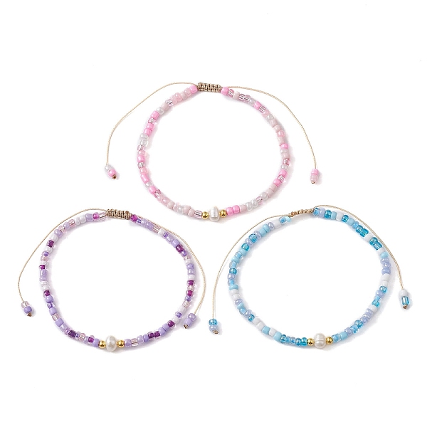 PandaHall 3Pcs 3 Color Natural Pearl & Glass Seed Braided Bead Bracelets Set, Nylon Adjustable Bracelets, Mixed Color, Inner Diameter..., Multicolor
PandaHall 3Pcs 3 Color Natural Pearl & Glass Seed Braided Bead Bracelets Set, Nylon Adjustable Bracelets, Mixed Color, Inner Diameter..., Multicolor