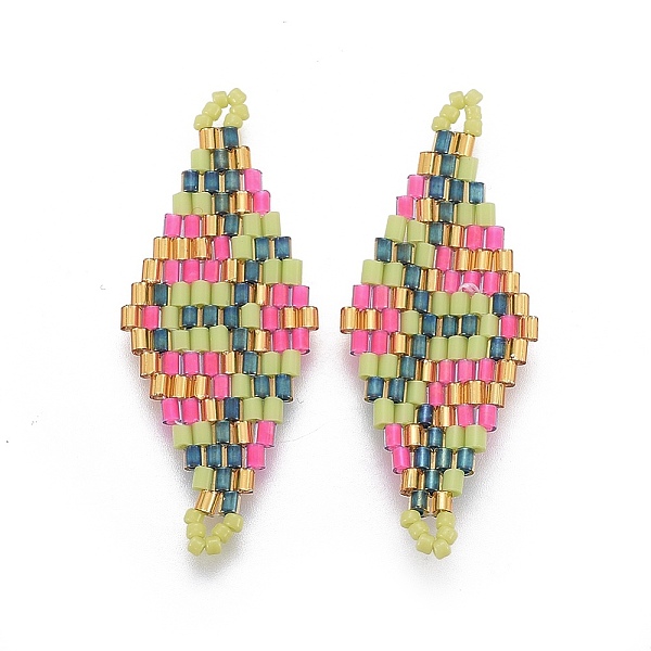 PandaHall MIYUKI & TOHO Handmade Japanese Seed Beads Links, Loom Pattern, Rhombus, Colorful, 40~41.5x16~16.7x1.7~1.8mm, Hole: 1.4~1.5mm...
PandaHall MIYUKI & TOHO Handmade Japanese Seed Beads Links, Loom Pattern, Rhombus, Colorful, 40~41.5x16~16.7x1.7~1.8mm, Hole: 1.4~1.5mm...