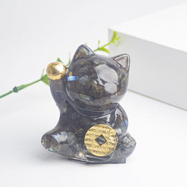 PandaHall Resin Fortune Cat Display Decoration, with Natural Labradorite Chips inside Statues for Home Office Decorations, 55x40x60mm...
PandaHall Resin Fortune Cat Display Decoration, with Natural Labradorite Chips inside Statues for Home Office Decorations, 55x40x60mm...