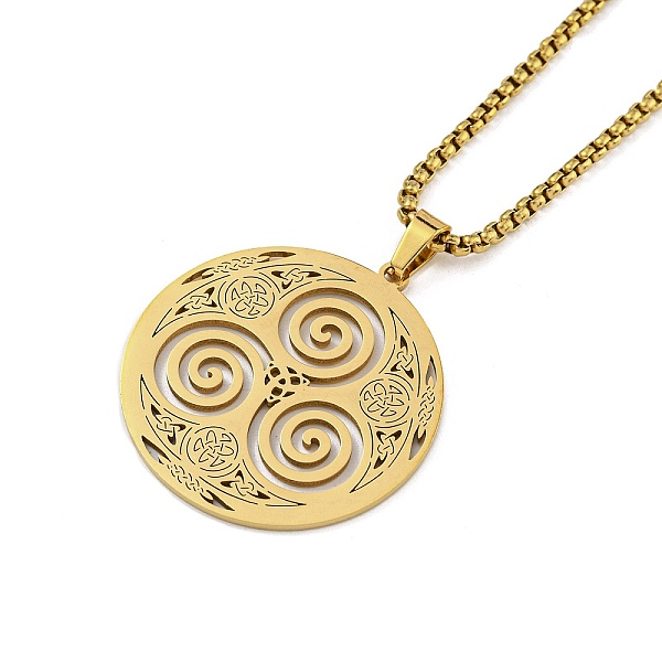 PandaHall 201 Stainless Steel Pendant Necklaces for Man, Flat Round with Spiral, Real 18K Gold Plated, 23.35 inch(59.3cm), Flat Round...
PandaHall 201 Stainless Steel Pendant Necklaces for Man, Flat Round with Spiral, Real 18K Gold Plated, 23.35 inch(59.3cm), Flat Round...