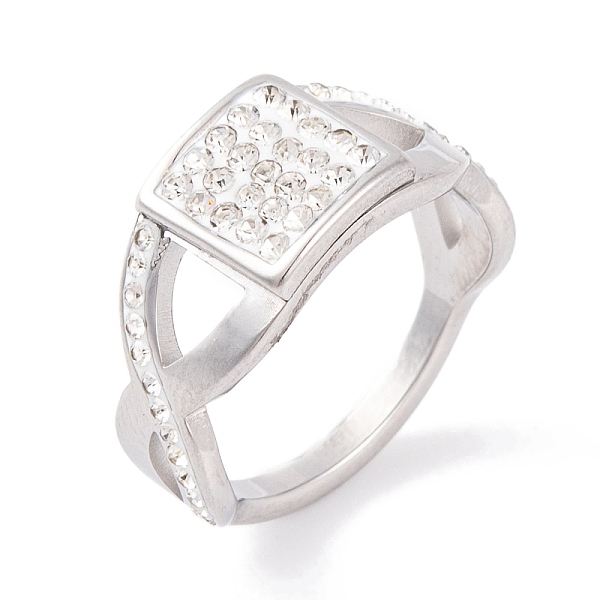 PandaHall Square 304 Stainless Steel Finger Ring foe Women, with Rhinestone, Stainless Steel Color, 9mm, US Size 6~9(16.5~18.9mm) Stainless..., Clear
PandaHall Square 304 Stainless Steel Finger Ring foe Women, with Rhinestone, Stainless Steel Color, 9mm, US Size 6~9(16.5~18.9mm) Stainless..., Clear